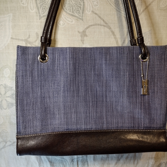 Sag Harbor Gray and Brown Tote Bag - Picture 3 of 9